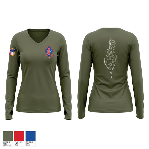 Womens Long Sleeve Vneck Shirt, V11, Marines, Teamtime, Team time, sublimation, custom sports apparel, team uniforms, spirit wear, spiritwear, sports uniforms, custom shirts, team store, custom team store, fundraiser sports, apparel fundraiser