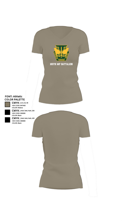 165th MP Battalion 62240089 Women's Short Sleeve V-neck Shirt - 61