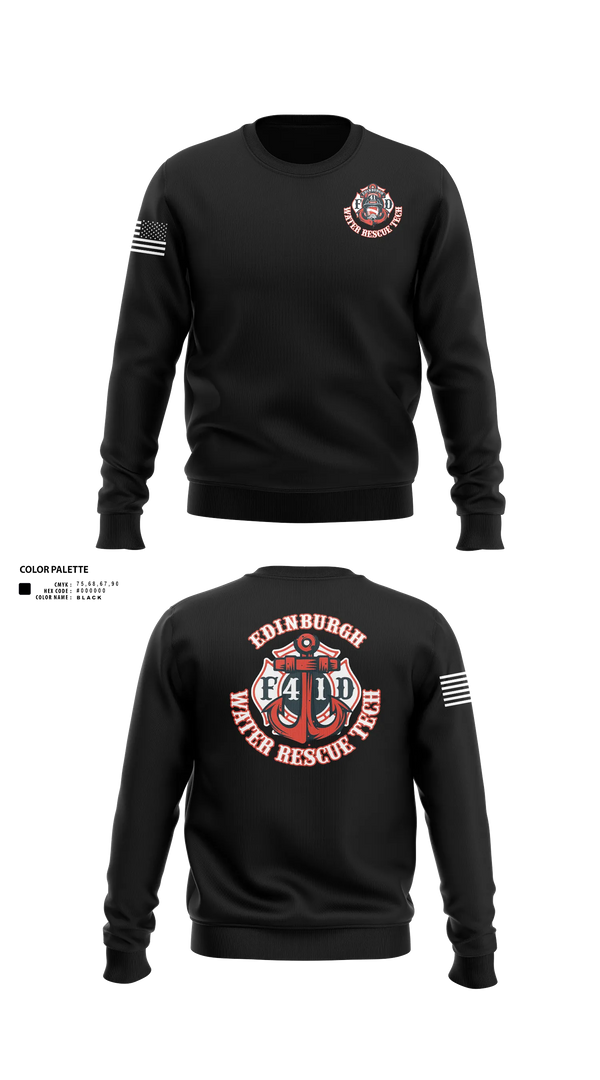Crew Neck Sweatshirt, Edinburgh Water Rescue, Fire Department, Teamtime, Team time, sublimation, custom sports apparel, team uniforms, spirit wear, spiritwear, sports uniforms, custom shirts, team store, custom team store, fundraiser sports, apparel fundraiser