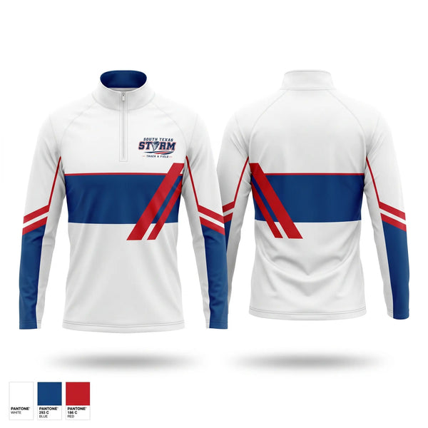 Quarter Zip Jacket, SOUTH TEXAS STORM, Track & Field, Teamtime, Team time, sublimation, custom sports apparel, team uniforms, spirit wear, spiritwear, sports uniforms, custom shirts, team store, custom team store, fundraiser sports, apparel fundraiser