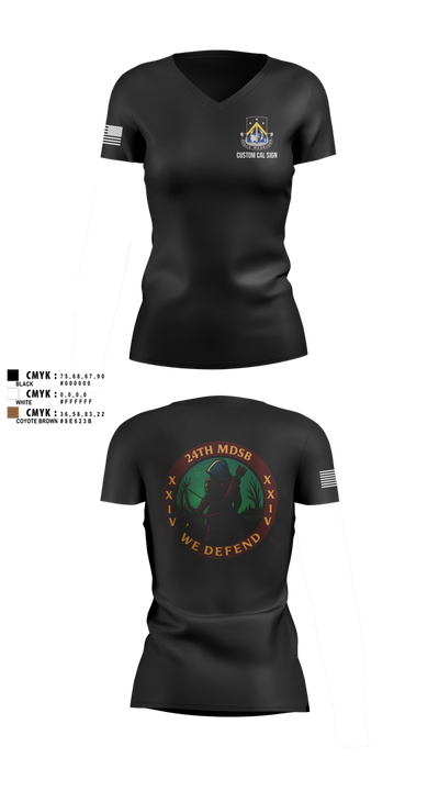 24th MDSB 11455369 Women's Short Sleeve V-neck Shirt - 3