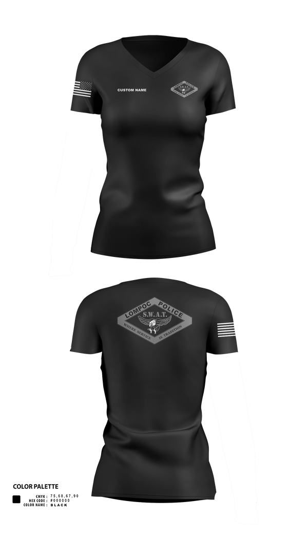 Womens Short Sleeve Vneck Shirt, SWAT, Police, Teamtime, Team time, sublimation, custom sports apparel, team uniforms, spirit wear, spiritwear, sports uniforms, custom shirts, team store, custom team store, fundraiser sports, apparel fundraiser