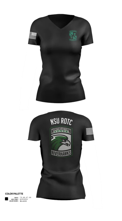 River Hawks 91218666 Women's Short Sleeve V-neck Shirt - 150