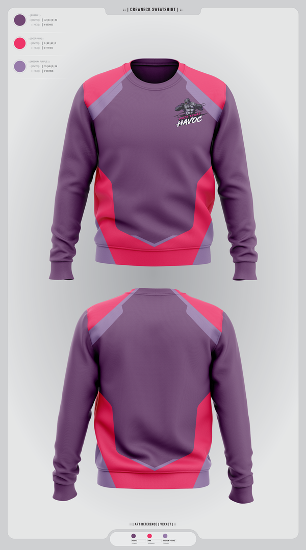 Crew Neck Sweatshirt, West texas Havoc, Baseball, Teamtime, Team time, sublimation, custom sports apparel, team uniforms, spirit wear, spiritwear, sports uniforms, custom shirts, team store, custom team store, fundraiser sports, apparel fundraiser