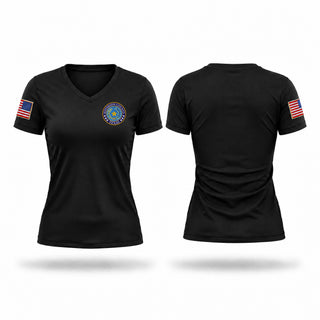 Womens Short Sleeve Vneck Shirt, Minnie Rodgers, Police, Teamtime, Team time, sublimation, custom sports apparel, team uniforms, spirit wear, spiritwear, sports uniforms, custom shirts, team store, custom team store, fundraiser sports, apparel fundraiser