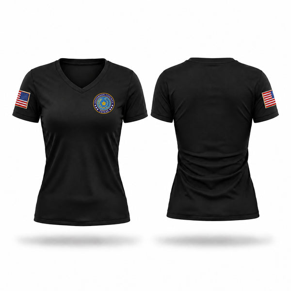 Womens Short Sleeve Vneck Shirt, Minnie Rodgers, Police, Teamtime, Team time, sublimation, custom sports apparel, team uniforms, spirit wear, spiritwear, sports uniforms, custom shirts, team store, custom team store, fundraiser sports, apparel fundraiser