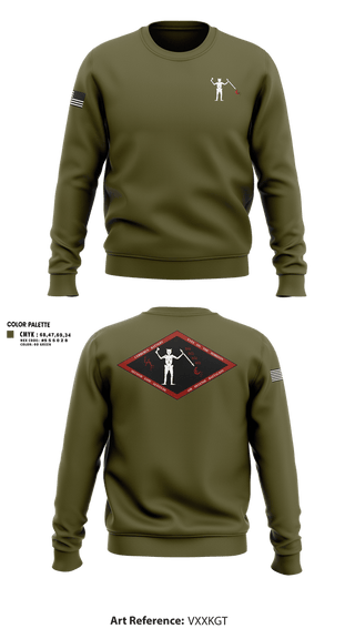 Crew Neck Sweatshirt, BTRY C, 2d LAAD Bn, Marines, Teamtime, Team time, sublimation, custom sports apparel, team uniforms, spirit wear, spiritwear, sports uniforms, custom shirts, team store, custom team store, fundraiser sports, apparel fundraiser
