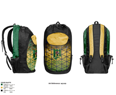 Gear Bag, Monte Vista Pirates, Men's Basketball, Teamtime, Team time, sublimation, custom sports apparel, team uniforms, spirit wear, spiritwear, sports uniforms, custom shirts, team store, custom team store, fundraiser sports, apparel fundraiser
