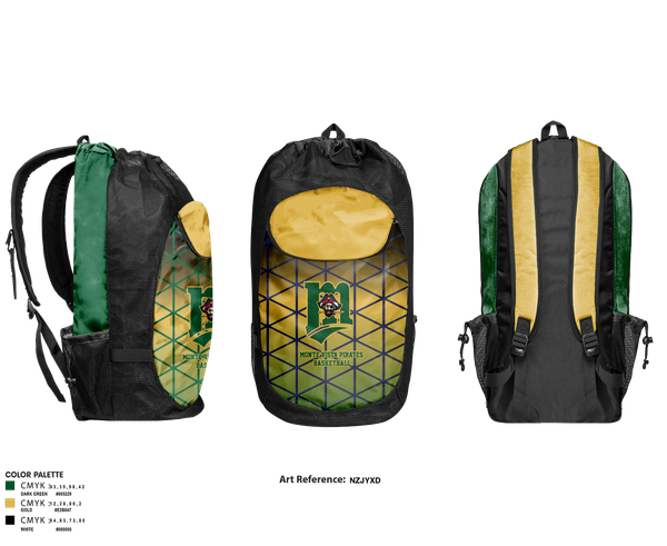 Gear Bag, Monte Vista Pirates, Men's Basketball, Teamtime, Team time, sublimation, custom sports apparel, team uniforms, spirit wear, spiritwear, sports uniforms, custom shirts, team store, custom team store, fundraiser sports, apparel fundraiser