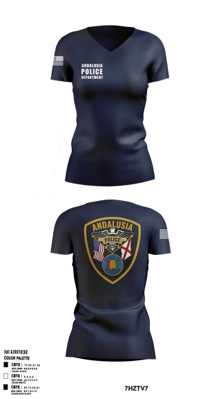 Womens Short Sleeve Vneck Shirt, Andalusia Police Department, Police, Teamtime, Team time, sublimation, custom sports apparel, team uniforms, spirit wear, spiritwear, sports uniforms, custom shirts, team store, custom team store, fundraiser sports, apparel fundraiser