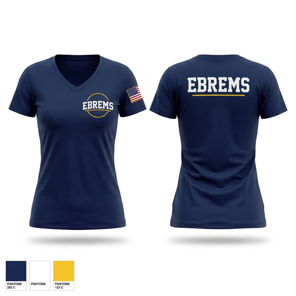 Womens Short Sleeve Vneck Shirt, EBREMS, EMS/EMT, Teamtime, Team time, sublimation, custom sports apparel, team uniforms, spirit wear, spiritwear, sports uniforms, custom shirts, team store, custom team store, fundraiser sports, apparel fundraiser