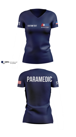Womens Short Sleeve Vneck Shirt, SM, EMS/EMT, Teamtime, Team time, sublimation, custom sports apparel, team uniforms, spirit wear, spiritwear, sports uniforms, custom shirts, team store, custom team store, fundraiser sports, apparel fundraiser