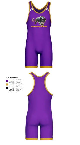 Wrestling Singlet, Camden Panthers, Wrestling, Teamtime, Team time, sublimation, custom sports apparel, team uniforms, spirit wear, spiritwear, sports uniforms, custom shirts, team store, custom team store, fundraiser sports, apparel fundraiser