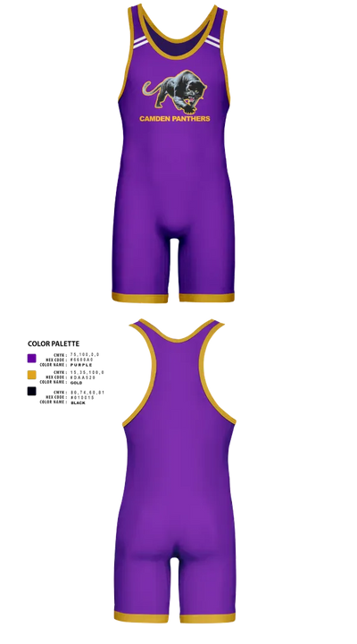 Camden Panthers 73764314 Wrestling Singlet - 21