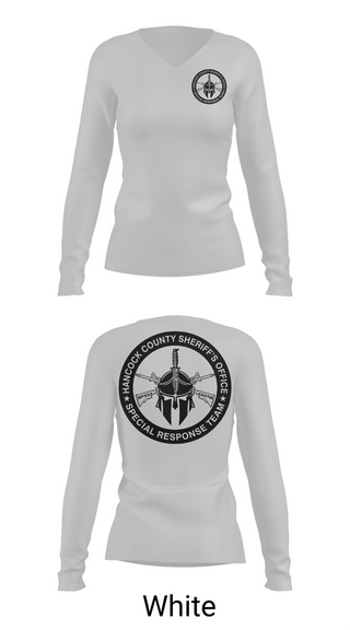 Womens Long Sleeve Vneck Shirt, Hancock County Special Response Team, Police, Teamtime, Team time, sublimation, custom sports apparel, team uniforms, spirit wear, spiritwear, sports uniforms, custom shirts, team store, custom team store, fundraiser sports, apparel fundraiser