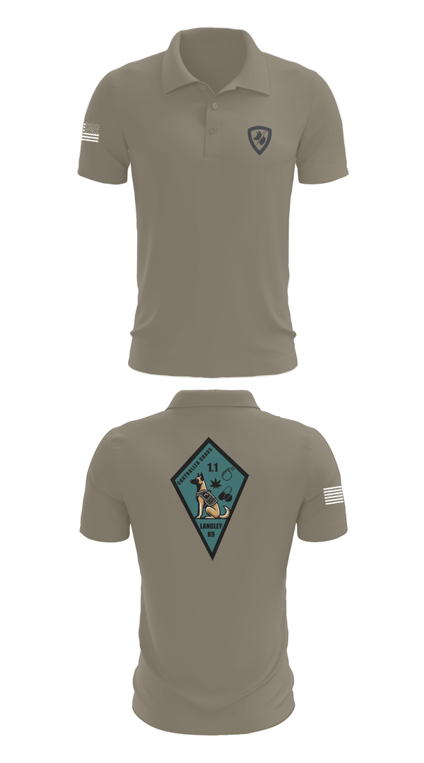 Short Sleeve Performance Polo, 633 SFS K9, Air Force, Teamtime, Team time, sublimation, custom sports apparel, team uniforms, spirit wear, spiritwear, sports uniforms, custom shirts, team store, custom team store, fundraiser sports, apparel fundraiser