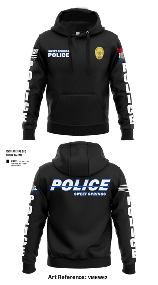 Hoodie, Sweet Springs, Police, Teamtime, Team time, sublimation, custom sports apparel, team uniforms, spirit wear, spiritwear, sports uniforms, custom shirts, team store, custom team store, fundraiser sports, apparel fundraiser