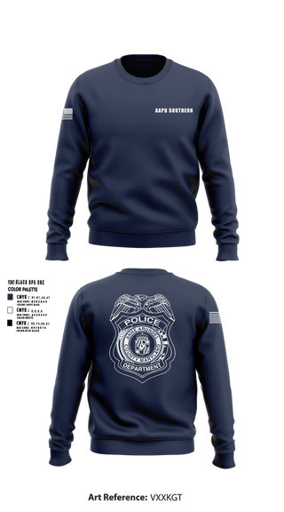 Crew Neck Sweatshirt, AAPD Southern, Police, Teamtime, Team time, sublimation, custom sports apparel, team uniforms, spirit wear, spiritwear, sports uniforms, custom shirts, team store, custom team store, fundraiser sports, apparel fundraiser