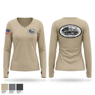 Womens Long Sleeve Vneck Shirt, Vehicle Recovery Section, Police, Teamtime, Team time, sublimation, custom sports apparel, team uniforms, spirit wear, spiritwear, sports uniforms, custom shirts, team store, custom team store, fundraiser sports, apparel fundraiser