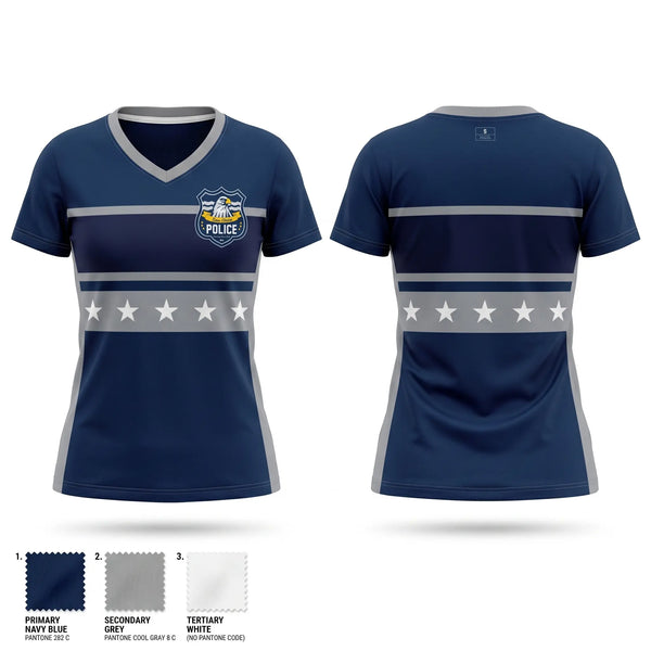 Womens Short Sleeve Vneck Shirt, Eau Claire Police Department, Police, Teamtime, Team time, sublimation, custom sports apparel, team uniforms, spirit wear, spiritwear, sports uniforms, custom shirts, team store, custom team store, fundraiser sports, apparel fundraiser