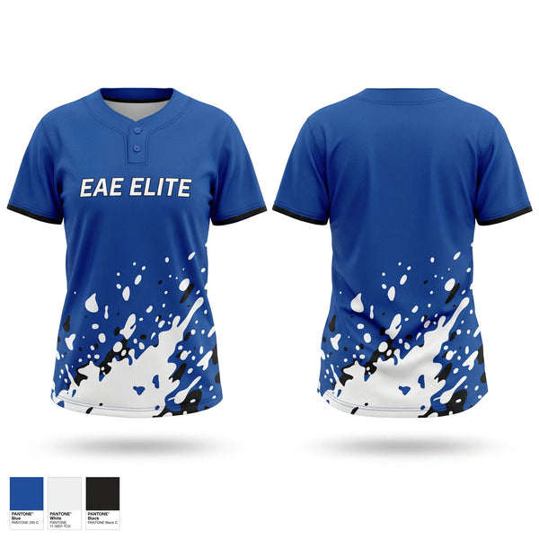 Two Button Softball Jersey, EAE ELITE, Softball, Teamtime, Team time, sublimation, custom sports apparel, team uniforms, spirit wear, spiritwear, sports uniforms, custom shirts, team store, custom team store, fundraiser sports, apparel fundraiser