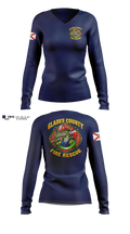 Glades County Fire Rescue Women's Long Sleeve V-neck Shirt - 11
