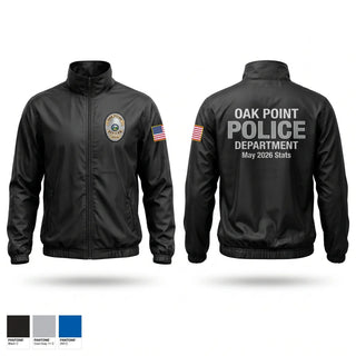 Windbreaker, Oak Point Police Department, Police, Teamtime, Team time, sublimation, custom sports apparel, team uniforms, spirit wear, spiritwear, sports uniforms, custom shirts, team store, custom team store, fundraiser sports, apparel fundraiser