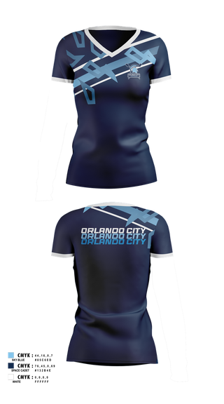 Womens Short Sleeve Vneck Shirt, Orlando City Boat Club, E-Sports, Teamtime, Team time, sublimation, custom sports apparel, team uniforms, spirit wear, spiritwear, sports uniforms, custom shirts, team store, custom team store, fundraiser sports, apparel fundraiser