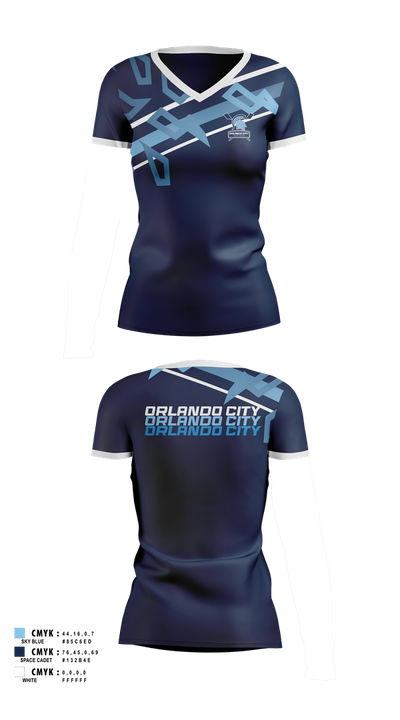 Orlando City Boat Club 28129531 Women's Short Sleeve V-neck Shirt - 100