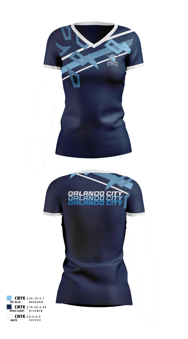 Womens Short Sleeve Vneck Shirt, Orlando City Boat Club, E-Sports, Teamtime, Team time, sublimation, custom sports apparel, team uniforms, spirit wear, spiritwear, sports uniforms, custom shirts, team store, custom team store, fundraiser sports, apparel fundraiser