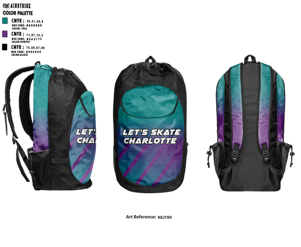 Gear Bag, Let’s Skate Charlotte, Cross Country, Teamtime, Team time, sublimation, custom sports apparel, team uniforms, spirit wear, spiritwear, sports uniforms, custom shirts, team store, custom team store, fundraiser sports, apparel fundraiser