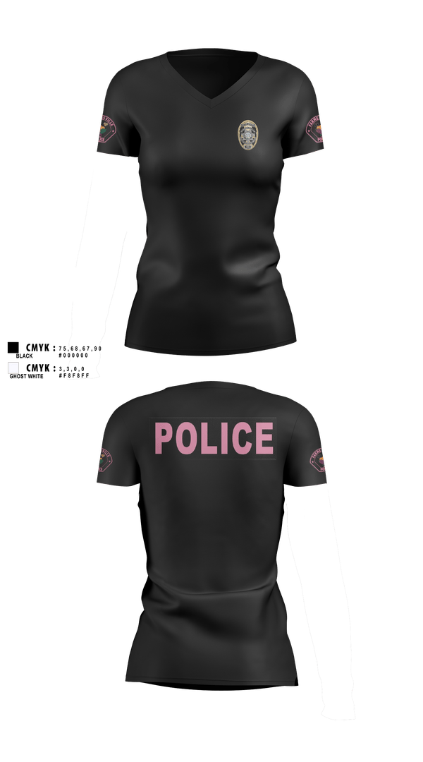 Womens Short Sleeve Vneck Shirt, Farmersville PD, Police, Teamtime, Team time, sublimation, custom sports apparel, team uniforms, spirit wear, spiritwear, sports uniforms, custom shirts, team store, custom team store, fundraiser sports, apparel fundraiser
