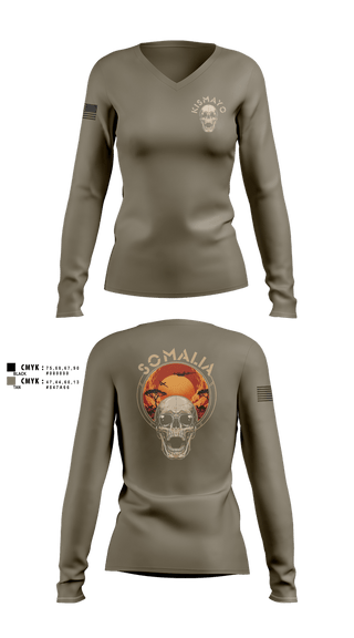 Womens Long Sleeve Vneck Shirt, CJTF-HOA, Army, Teamtime, Team time, sublimation, custom sports apparel, team uniforms, spirit wear, spiritwear, sports uniforms, custom shirts, team store, custom team store, fundraiser sports, apparel fundraiser