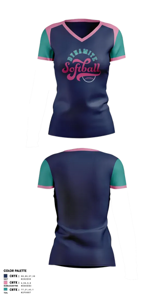 Womens Short Sleeve Vneck Shirt, Dynamite, Softball, Teamtime, Team time, sublimation, custom sports apparel, team uniforms, spirit wear, spiritwear, sports uniforms, custom shirts, team store, custom team store, fundraiser sports, apparel fundraiser