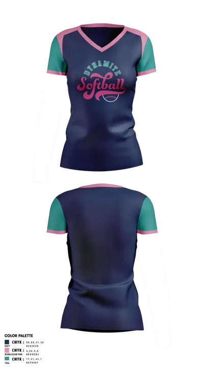 Dynamite 21810659 Women's Short Sleeve V-neck Shirt - 3 (1)