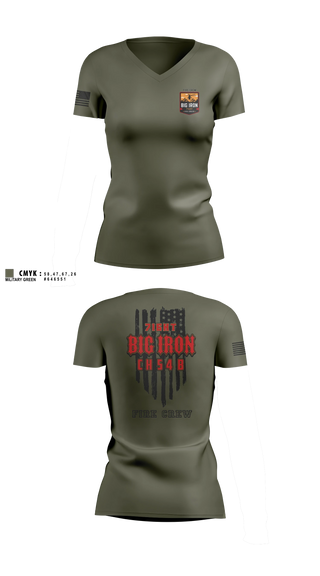 Womens Short Sleeve Vneck Shirt, Big Iron, Fire Department, Teamtime, Team time, sublimation, custom sports apparel, team uniforms, spirit wear, spiritwear, sports uniforms, custom shirts, team store, custom team store, fundraiser sports, apparel fundraiser