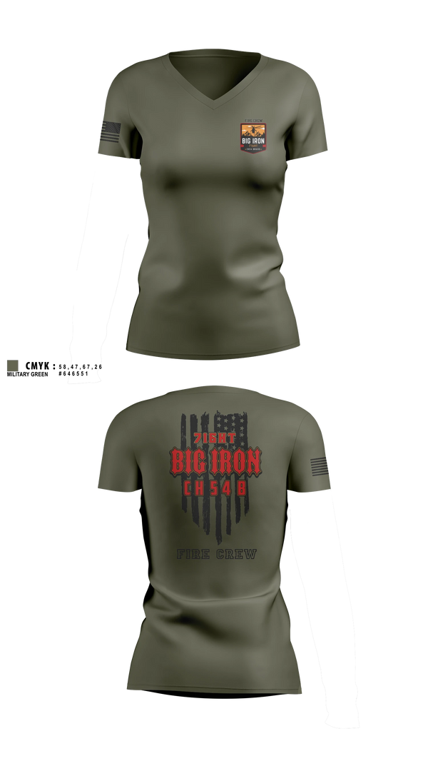 Womens Short Sleeve Vneck Shirt, Big Iron, Fire Department, Teamtime, Team time, sublimation, custom sports apparel, team uniforms, spirit wear, spiritwear, sports uniforms, custom shirts, team store, custom team store, fundraiser sports, apparel fundraiser