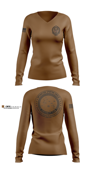Womens Long Sleeve Vneck Shirt, CENTCOM PT TEAM, Army, Teamtime, Team time, sublimation, custom sports apparel, team uniforms, spirit wear, spiritwear, sports uniforms, custom shirts, team store, custom team store, fundraiser sports, apparel fundraiser