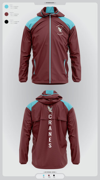 Windbreaker, Cranes, Spirit Store, Teamtime, Team time, sublimation, custom sports apparel, team uniforms, spirit wear, spiritwear, sports uniforms, custom shirts, team store, custom team store, fundraiser sports, apparel fundraiser