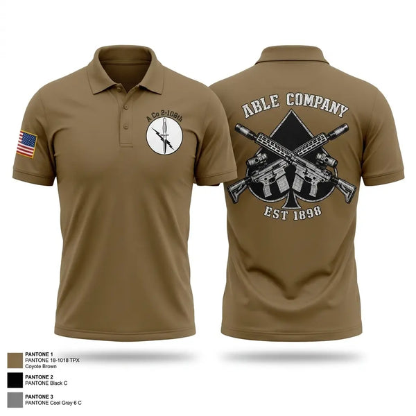 Short Sleeve Performance Polo, ABLE COMPANY, National Guard, Teamtime, Team time, sublimation, custom sports apparel, team uniforms, spirit wear, spiritwear, sports uniforms, custom shirts, team store, custom team store, fundraiser sports, apparel fundraiser