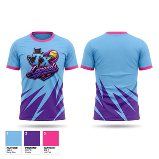 Short Sleeve Performance Shirt, Tx Legends, Softball, Teamtime, Team time, sublimation, custom sports apparel, team uniforms, spirit wear, spiritwear, sports uniforms, custom shirts, team store, custom team store, fundraiser sports, apparel fundraiser