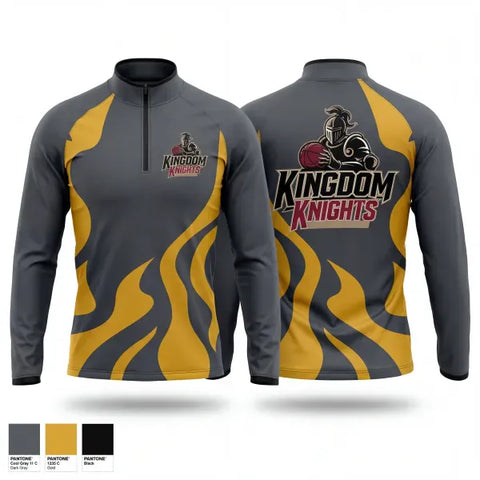 Quarter Zip Jacket, Kingdom Knights, Men's Basketball, Teamtime, Team time, sublimation, custom sports apparel, team uniforms, spirit wear, spiritwear, sports uniforms, custom shirts, team store, custom team store, fundraiser sports, apparel fundraiser