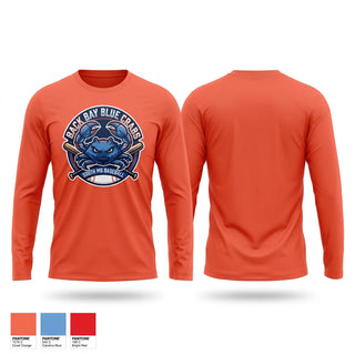 Long Sleeve Performance Shirt, Back bay blue crabs, Baseball, Teamtime, Team time, sublimation, custom sports apparel, team uniforms, spirit wear, spiritwear, sports uniforms, custom shirts, team store, custom team store, fundraiser sports, apparel fundraiser