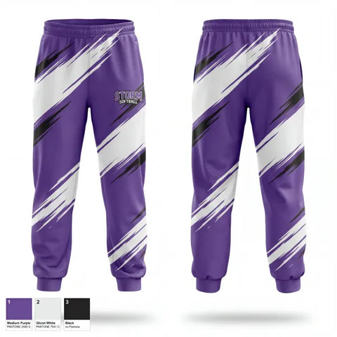 Sweatpants, Storm, Softball, Teamtime, Team time, sublimation, custom sports apparel, team uniforms, spirit wear, spiritwear, sports uniforms, custom shirts, team store, custom team store, fundraiser sports, apparel fundraiser