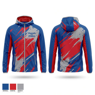 Windbreaker, Dugouts and Dingers, Baseball, Teamtime, Team time, sublimation, custom sports apparel, team uniforms, spirit wear, spiritwear, sports uniforms, custom shirts, team store, custom team store, fundraiser sports, apparel fundraiser