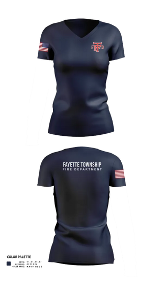 Womens Short Sleeve Vneck Shirt, Fayette Township Fire Department, Fire Department, Teamtime, Team time, sublimation, custom sports apparel, team uniforms, spirit wear, spiritwear, sports uniforms, custom shirts, team store, custom team store, fundraiser sports, apparel fundraiser