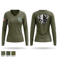 B Co 1-138th IN Women's Long Sleeve V-neck Shirt - 1
