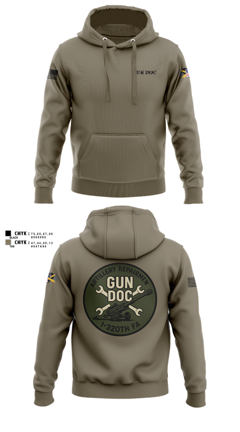 Hoodie, ARMT 1-320th Field Artillery, Army, Teamtime, Team time, sublimation, custom sports apparel, team uniforms, spirit wear, spiritwear, sports uniforms, custom shirts, team store, custom team store, fundraiser sports, apparel fundraiser