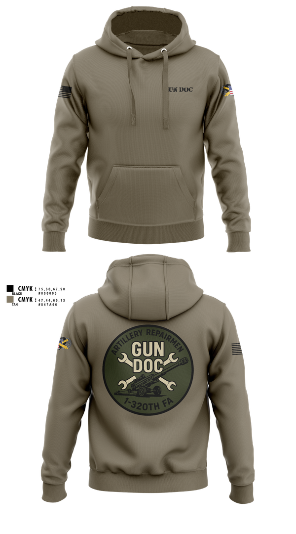 Hoodie, ARMT 1-320th Field Artillery, Army, Teamtime, Team time, sublimation, custom sports apparel, team uniforms, spirit wear, spiritwear, sports uniforms, custom shirts, team store, custom team store, fundraiser sports, apparel fundraiser
