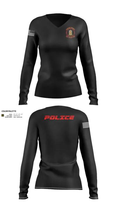 Douglass Township Police Department 8004628 Women's Long Sleeve V-neck Shirt - 30